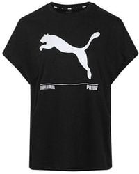 PUMA - (Wmns) Large Logo Short Sleeve - Lyst