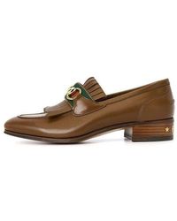 Gucci - With Web And Interlocking G Loafer - Lyst