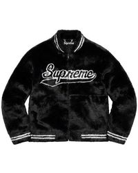 Supreme - Faux Fur Varsity Jacket - Lyst