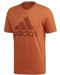 adidas - Mh Bos Tee Gym Training Sports Round Neck Short Sleeve Khaki - Lyst