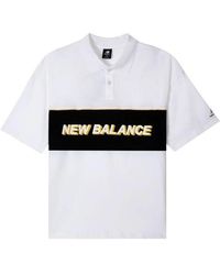 New Balance - Logo Print Polo T-shirt - Lyst