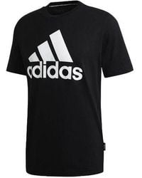 adidas - Mh Bos Tee Contrasting Colors Large Logo Sports Round Neck Short Sleeve - Lyst