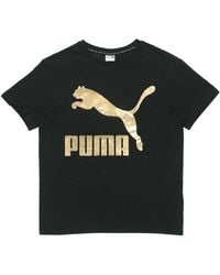 PUMA - (Wmns) Classic Logo Printing Round Neck Sports Short Sleeve - Lyst