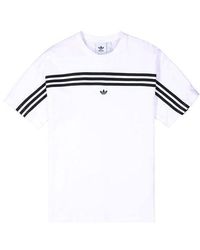 adidas - Originals 3-Stripe Tee Stripe Logo Embroidered Short Sleeve - Lyst