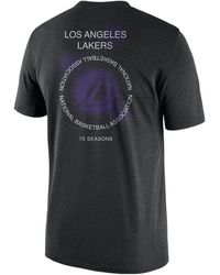 Nike - X Nba Crossover Los Angeles Lakers Courtside Pattern Printing Round Neck Short Sleeve Black - Lyst