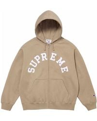 Supreme - X Champion Zip Up Hooded Sweatshirt - Lyst