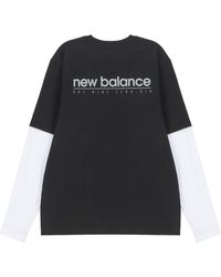 New Balance - Contrasting Colors Sports Round Neck Pullover T-shirt - Lyst