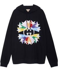 Gucci - Interlocking G Graphic-Print Hoodie - Lyst