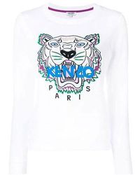 KENZO - (Wmns) Tiger Head Embroidered Cotton Pullover Hoodie - Lyst