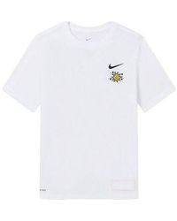 Nike - Cartoon Sun Hand Printing Pattern Alphabet Round Neck Short Sleeve T-Shirt - Lyst