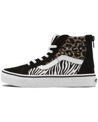 Vans - Sk8-Hi Zip Casual Gs Leopard Print - Lyst