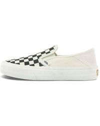 Vans - Slip-on Grid Breathable Non-slip One Pedal Low Top Canvas Skate Shoes White - Lyst