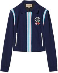 Gucci - Cotton Piquet Zip Cardigan With Patch - Lyst