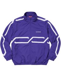 Supreme Spellout-Embroidered Track Jacket in Black for Men Supreme Spellout-Embroidered Track Jacket in Black for Men