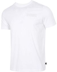 PUMA - Printed Round Neck T-Shirt - Lyst