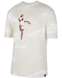 Nike - Casual Printing Round Neck Pullover Short Sleeve Sail T-Shirt - Lyst