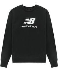 New Balance - Essentials Stacked Logo French Terry Crewneck Asia Sizing - Lyst