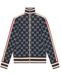 Gucci - Classic Gg Cotton Jacquard Zipper Jacket - Lyst