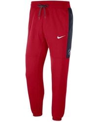 Nike - Nba Brooklyn Nets Contrasting Colors Logo Fleece Lacing Sports Pants/Trousers/Joggers - Lyst