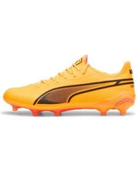 PUMA - S King Ultimate Firm Ground Football Boots Orange/black 8 - Lyst