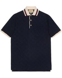Gucci - Cotton Polo Shirt With Gg Embroidery - Lyst