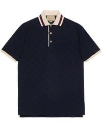 Gucci - Cotton Polo Shirt With Gg Embroidery 'Dark' - Lyst