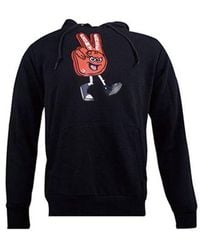 Converse - Finger Letter Print Hooded Drawstring Sweatshirt - Lyst