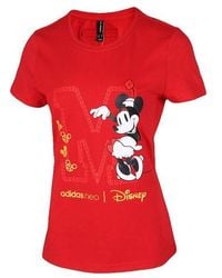 adidas - (Wmns) Neo X Disney Mickey Mouse Crossover Casual Sports Round Neck Short Sleeve - Lyst