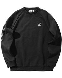 adidas - Originals Graphic Crew Logo Printing Casual Sports Round Neck Pullover - Lyst