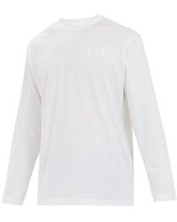 adidas - Y-3 Round Neck Pullover Logo Long Sleeves T-shirt - Lyst