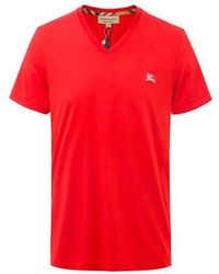 Burberry - Ss21 V Neck Embroidered Logo Short Sleeve - Lyst