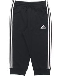 adidas - M 3S Ft Tc 34Pt Logo Embroidered Stripe Knit Bundle Feet Cropped Pants - Lyst