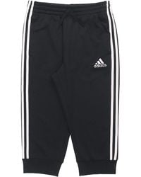 adidas - M 3s Ft Tc 34pt Logo Embroidered Stripe Knit Bundle Feet Cropped Pants - Lyst