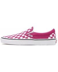 Vans - Checkerboard Classic Slip-on Shoes Fuchsia - Lyst