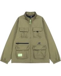 New Balance - Casual Sports Stand Collar Woven Military Jacket - Lyst