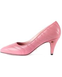 Gucci - (Wmns) Nappa Matelasse Marmont Mid Heel Pumps 'Wild Rose' - Lyst