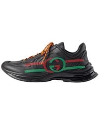 Gucci - Run Side-Stripe Lace-Up Sneakers - Lyst