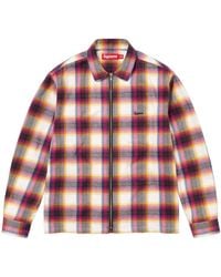 Supreme - Shadow Plaid Flannel Zip Up Shirt - Lyst
