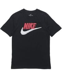 Nike - Sportswear Logo Printing Round Neck Short Sleeve Obsidian - Lyst