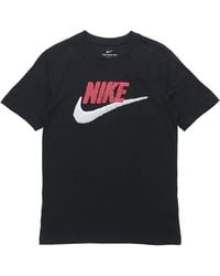 Nike - Sportswear Logo Printing Round Neck Short Sleeve Obsidian - Lyst