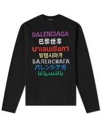 Balenciaga - Languages Crew Neck Knit Sweater - Lyst