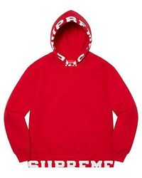 Supreme - Cropped Logos Hooded Sweatshirt - Lyst