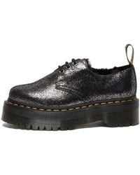 Dr. Martens - 1461 Faux Fur-Lined Metallic Leather Platform Shoes - Lyst