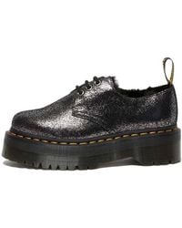 Dr. Martens - 1461 Faux Fur-lined Metallic Leather Platform Shoes - Lyst