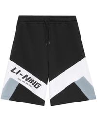 Li-ning - Color Block Graphic Shorts - Lyst