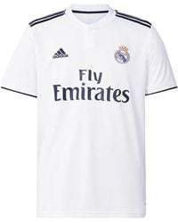 adidas - Real Madrid 18-19 Season Fan Edition Home Alphabet Logo Stripe Sports Soccer/Football Short Sleeve Jersey - Lyst