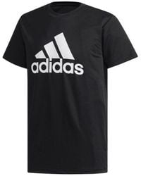 adidas - Large Logo Printing Round Neck Pullover Short Sleeve T-Shirt - Lyst