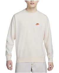 Nike - Sportswear French Terry Crewneck Sweatshirt 'Biege' - Lyst