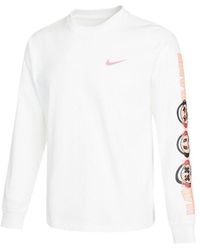Nike - As Nsw Gc Ls Tee Alphabet Pattern Printing Athleisure Casual Sports Long Sleeves White T-shirt - Lyst