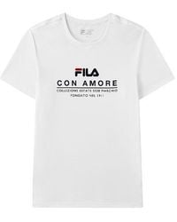 Fila - Logo Letter Print Crewneck Loose Short Sleeve - Lyst